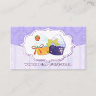 Carte De Visite Classé Cupcake Store Damask