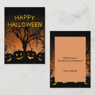 Carte De Visite Classe d'Halloween Jack-o-lanterne Éffrayant Arbre