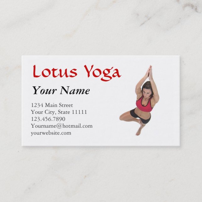 Carte De Visite Classe d'instructeur de yoga (Devant)