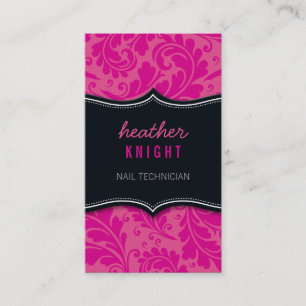 CARTE DE VISITE classe fleurie noir magenta rose