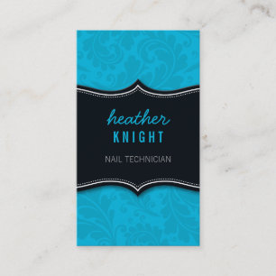 CARTE DE VISITE classe fleurie noir turquoise