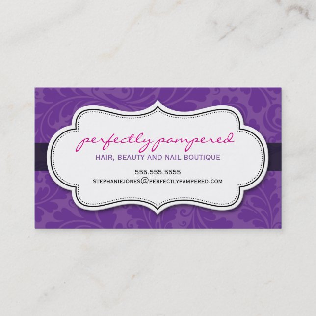 CARTE DE VISITE classe fleurit violet violet noir (Devant)