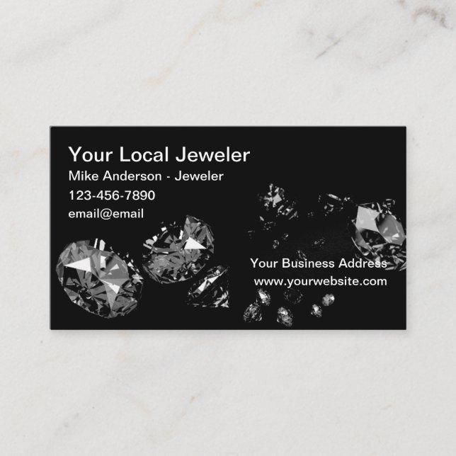 Carte De Visite Classé Glitzy Jeweler Diamonds thème (Devant)