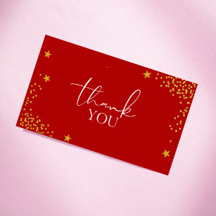 Carte De Visite Classé & Luxueux Red Gold Parties scintillant Star