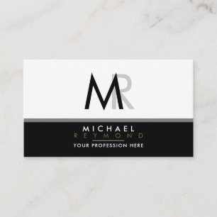 Carte De Visite classe moderne design noir & blanc professionnel