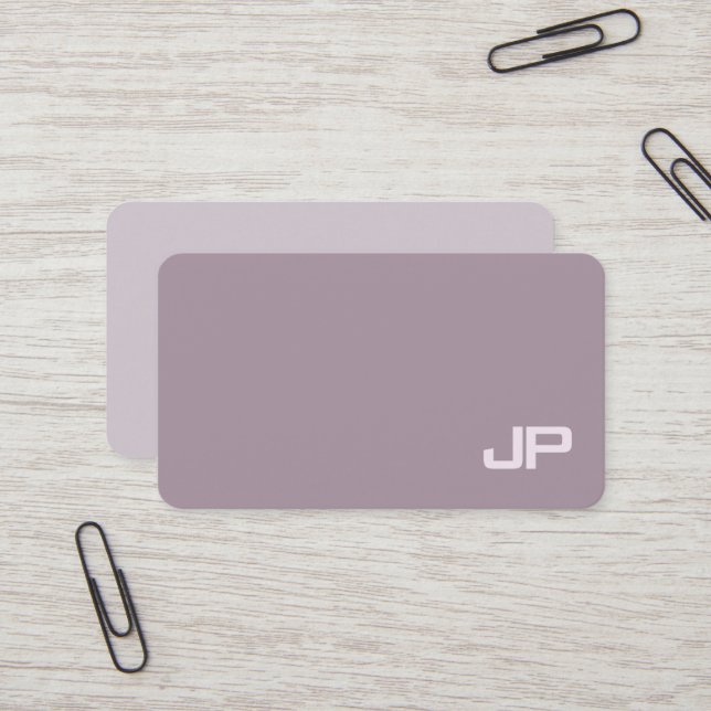 Carte De Visite Classé Monogramme Plain Luxury Beauty Salon Manage (Devant/Arrière en situation)