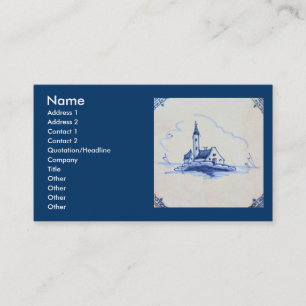Carte De Visite Classic Antiquaire Delft Bleu Carrelage - Église