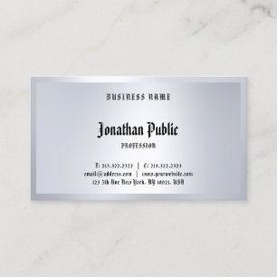 Carte De Visite Classic Calligraphique Typed Argent Look élégant T