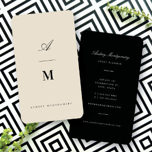 Carte De Visite Classic Double Monogramme Moderne Minimaliste