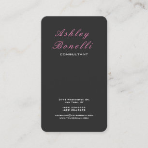 Carte De Visite Classic féminin rose gris vertical