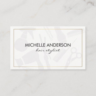 Carte De Visite Classic Gold Border Hair Stylist