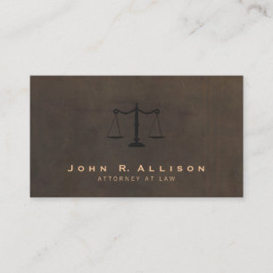 Carte De Visite Classic Justice Scale Brown Leather Look Attorney
