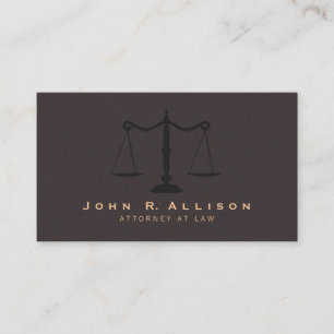 Carte De Visite Classic Justice Scale Suede Brown Look Attorney