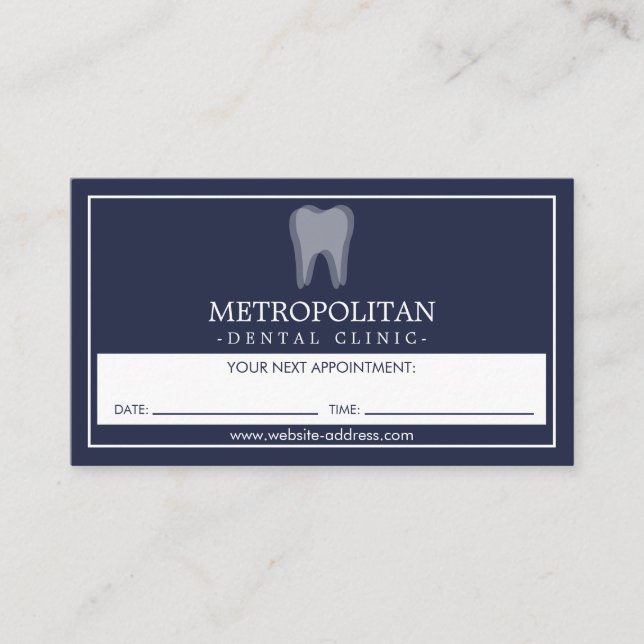 Carte De Visite Classic Modern Dentist Dentist Logo Navette (Devant)