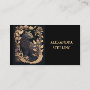 Carte De Visite Classic Noir Golden Art Nouveau Profil Chat