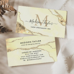 Carte De Visite Classic Parties scintillant or marbre Agate Script