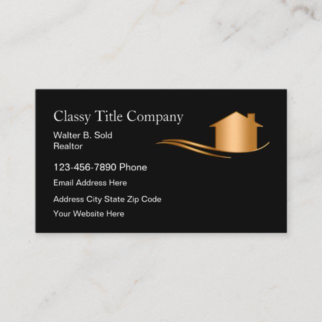 Carte De Visite Classic Title Company Modern (Devant)