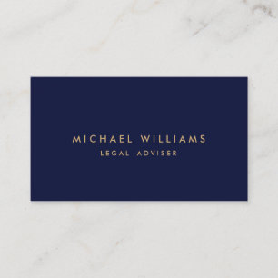 Carte De Visite Classic Vintage Navy Blue Dark Gold Monobram
