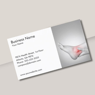 Carte De Visite Classique avec photo d'un docteur en ankle féminin