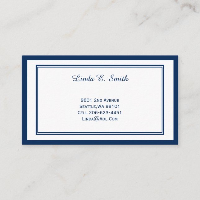 Carte de visite classique bordée (Devant)