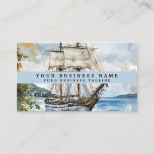 Carte de visite classique de navire nautique   Mar