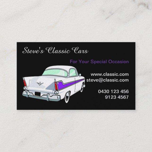 Carte de visite classique de voiture (Devant)