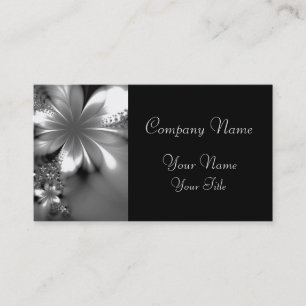 Carte de visite classique fleur grise
