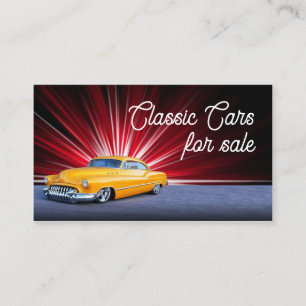 Carte de visite classique jaune élégant de voitu