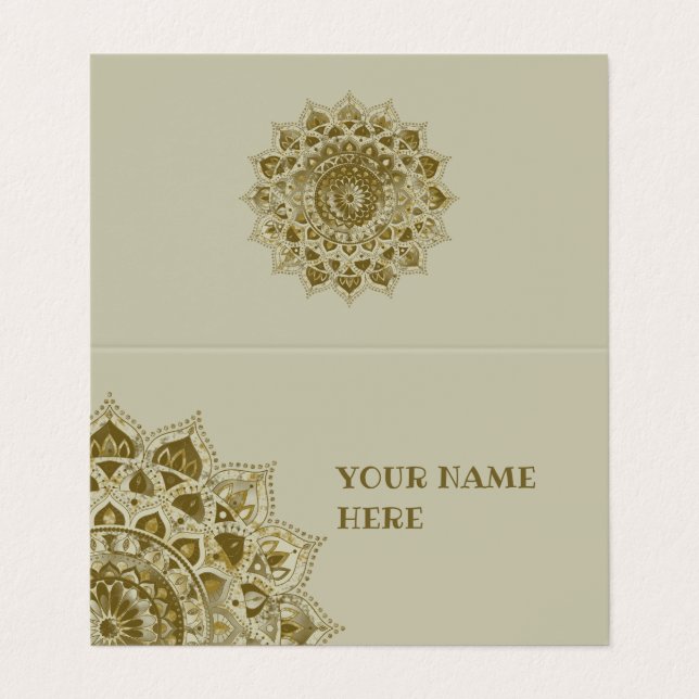 Carte De Visite Classique Mandala Inde Style 4 (Extérieur déplié)