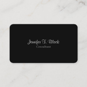 Carte De Visite Classique minimaliste Noir Professionnel Plain