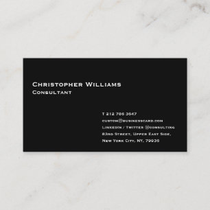 Carte De Visite Classique Noir moderne minimaliste professionnel