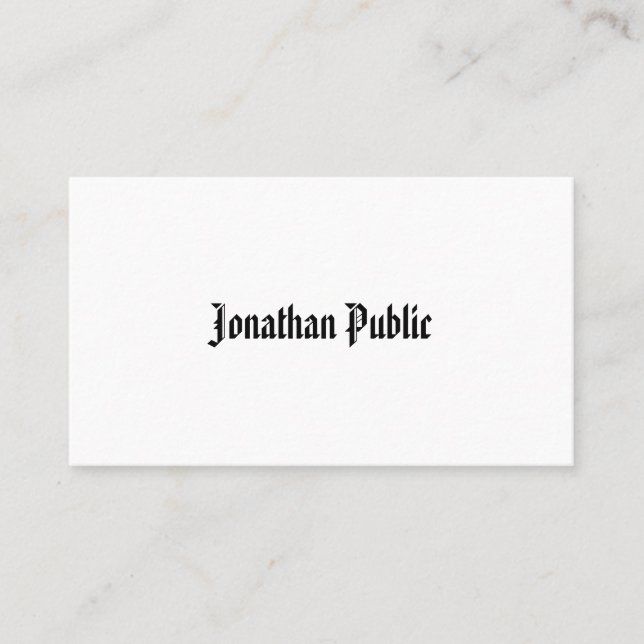 Carte De Visite Classique Nostalgale apparence simple professionne (Devant)