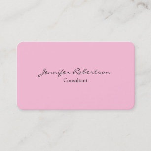 Carte De Visite Classique simple rose simple plaine unique