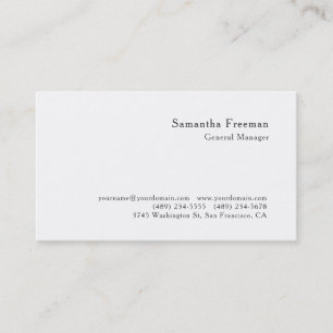 Carte De Visite Classique Traditionnel Simple Noir Blanc Minimalis
