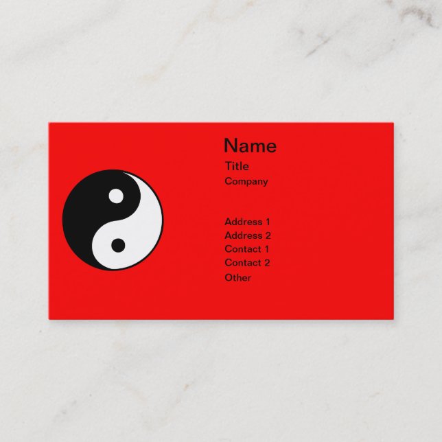Carte De Visite Classique Yin Yang (Devant)