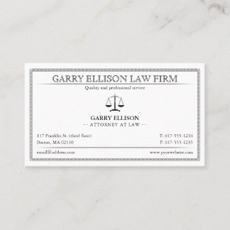 Carte De Visite Classy Attorney at Law | Lawyer