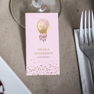 Carte De Visite Classy Chic Gold & Pink Parties scintillant Event 