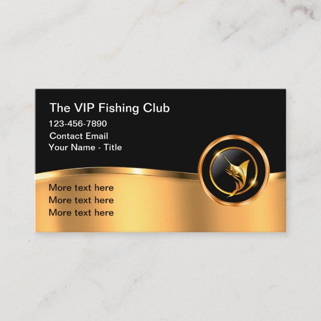 Carte De Visite Classy Fishing And Boat Captain Business Card (Devant)