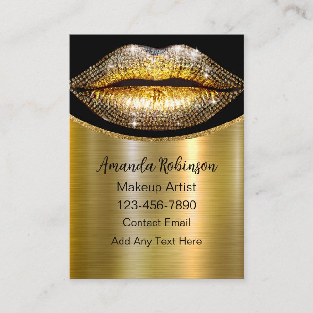 Carte De Visite Classy Glitzy sur le maquillage de haut (Devant)