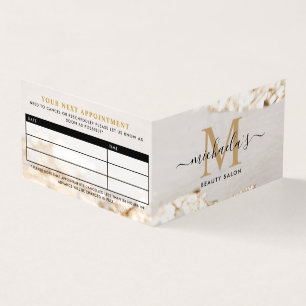 Carte De Visite Classy Gold Foil Monogramme Rendez-vous/Fidélité