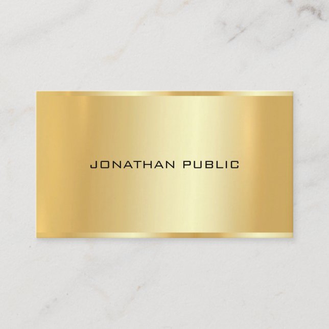 Carte De Visite Classy Gold Look Professionnel Moderne Modèle Chic (Devant)