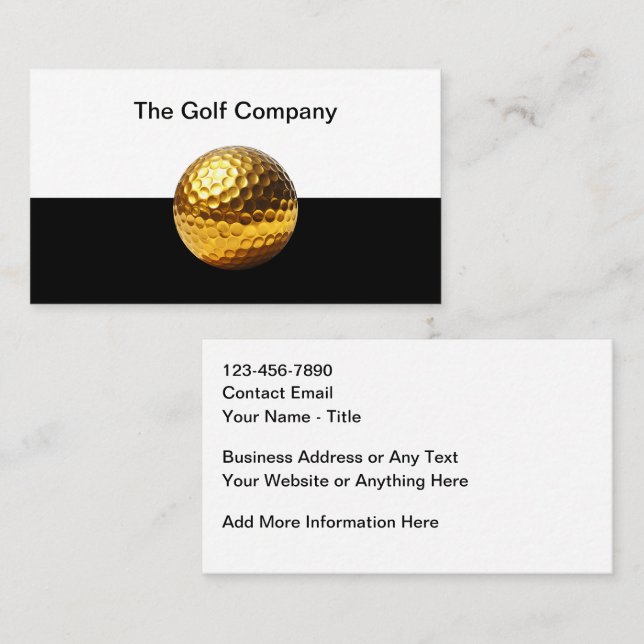Carte De Visite Classy Golf Theme Business Cards (Devant / Derrière)