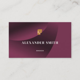 Carte De Visite Classy Moderne Bourgogne Gold Photo Professionnell