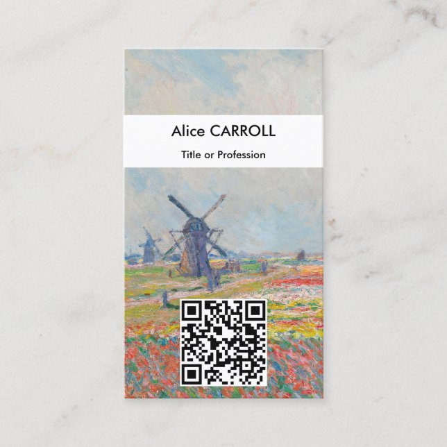 Carte De Visite Claude Monet - Champs Tulip, La Haye - Code QR (Devant)