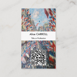 Carte De Visite Claude Monet - La Rue Montorgueil, Paris - Code QR