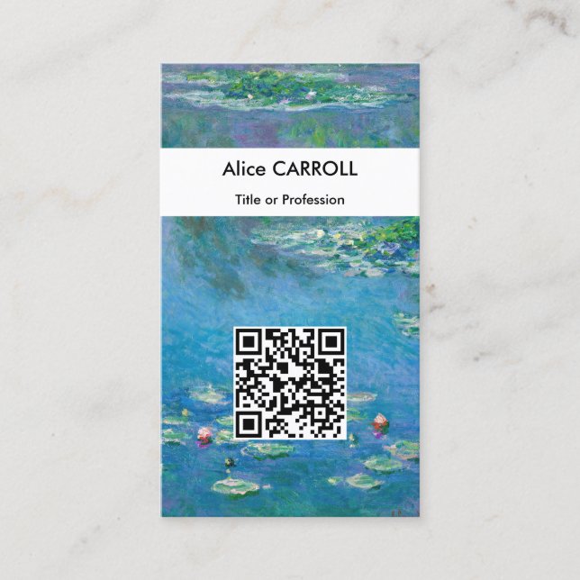 Carte De Visite Claude Monet - Lys d'eau 1906 - Code QR (Devant)