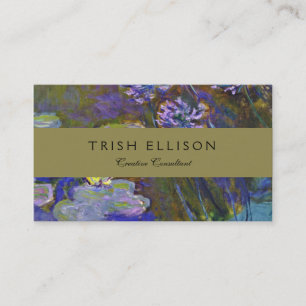 Carte De Visite Claude Monet Water Lilies Agapanthus