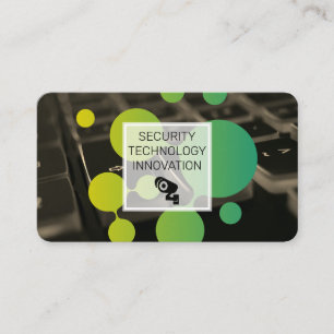 Carte De Visite Clavier Caméra de sécurité Logo technologique