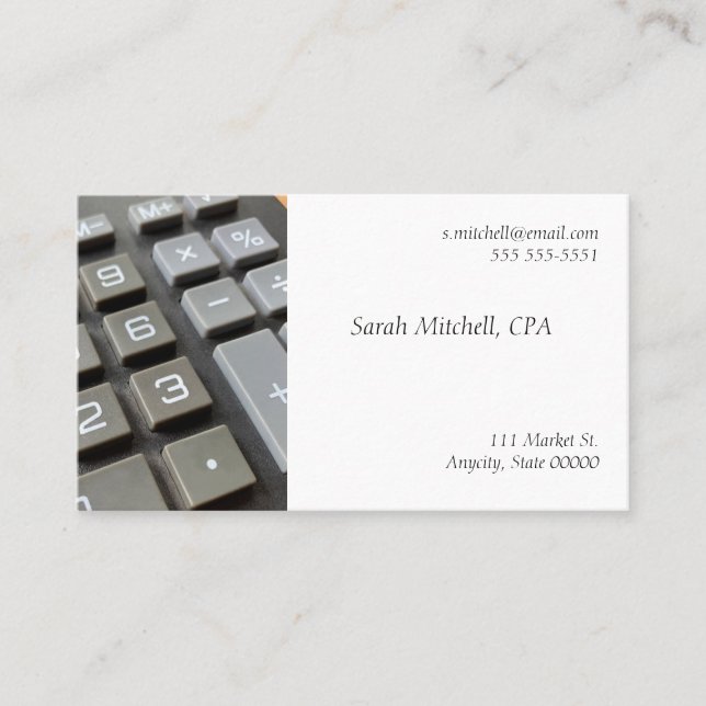 Carte De Visite Clavier et fondu de la calculatrice (Devant)