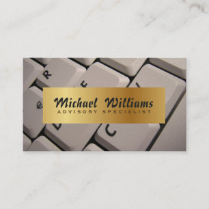 CARTE DE VISITE CLAVIER PROFESSIONNEL ÉLÉGANT ORDINATEUR AUTEUR